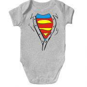 Детское боди с расстегнутой рубашкой Superman