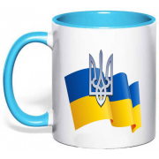 Чашка з гербом України і прапором