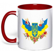 Чашка з гербом України і символікою народу