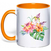 Чашка с принтом райские цветы