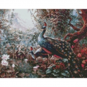 Алмазная живопись "Сказочные павлины"