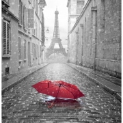 Алмазная живопись на подрамнике "Дождь в Париже"
