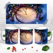 Чашка новорічна "Годинник в снігу"