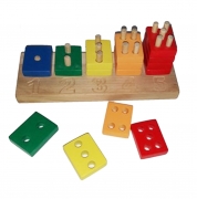 Дитяча дерев'яна логічна іграшка "Математичне доміно"