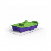 Детская песочница с крышкой "Корабль" фиолетовая
