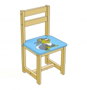 Детский стул с рисунком "Зайчик" голубой цвет