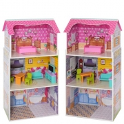 Домик для куклы деревянный с мебелью