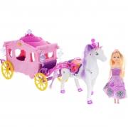 Іграшкова карета з лялечкою і конем музикальна