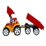 Іграшковий трактор з причепом та ковшем кольоровий