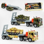 Іграшковий трейлер із танком на батарейках