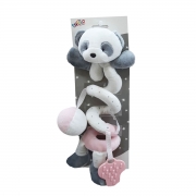 Игрушка-спираль плюшевая "Панда" розовая