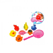 Игрушки-брызгалки для купания с сачком "Морские жители"