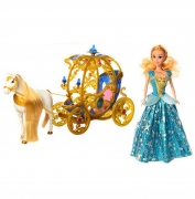 Карета з конем і лялькою на батарейках 2 види