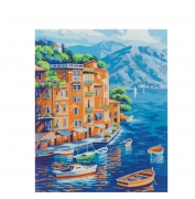 Картина "Город у моря" по номерам