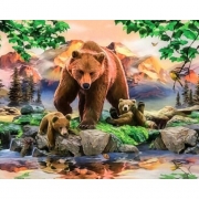 Картина алмазами "Бурые медведи" без рамки