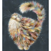 Картина алмазами без рамки "Пухнастий кіт"