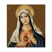 Картина алмазами с подрамником "Непорочное сердце Марии"