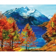 Картина алмазами с рамкой "Осень в горах"