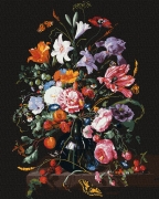 Картина за номерами "Ваза з квітами і ягодами"