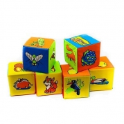 Кубики мягкие "Животные и фрукты" 6 штук