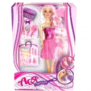 Кукла Ася Блондинка в розовом Модные прически
