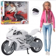 Кукла Барби шарнирная с мотоциклом