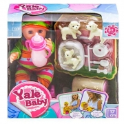 Кукла-пупс интерактивный функциональный "Yale baby" 15 см с собачками