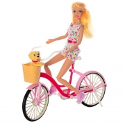 Лялька з велосипедом і собачкою