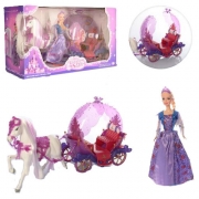 Лялька в рожевій кареті з конем
