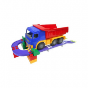 Дитячий іграшковий самоскид з конструктором "Естакада"