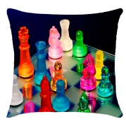 Подушка 3Д "Різнокольорові шахи"