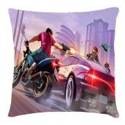 Подушка Grand Theft Auto с принтом 3д "Перестрелка"