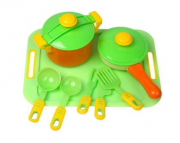 Набір іграшкової посуду з підносом, 10 предметів
