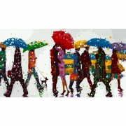 Раскраска по номерам "Разноцветный дождь"