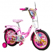 Велосипед 16" со страховочными колесам для девочки "Принцессы"