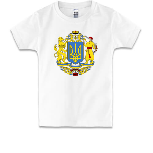 Детская футболка с большим гербом Украины