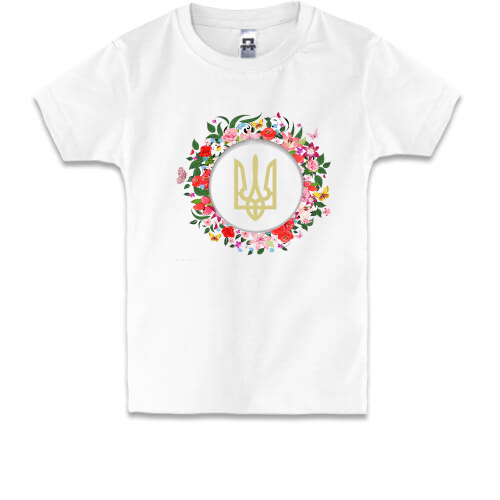 Детская футболка с венком и гербом Украины