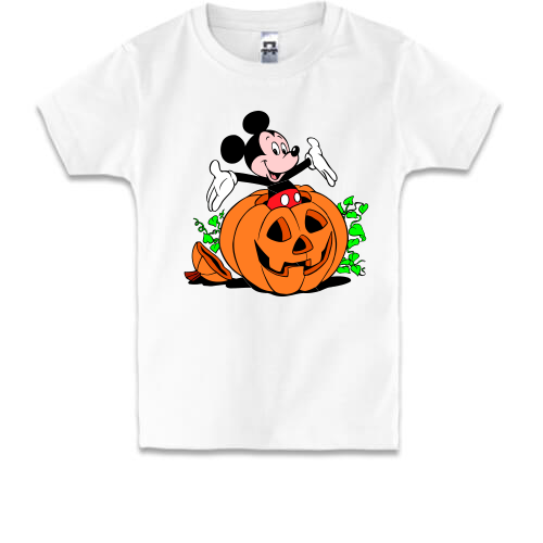Детская футболка  Микки Маус с тыквой