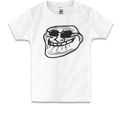 Детская футболка  Троллфэйс в очках (Trollface)