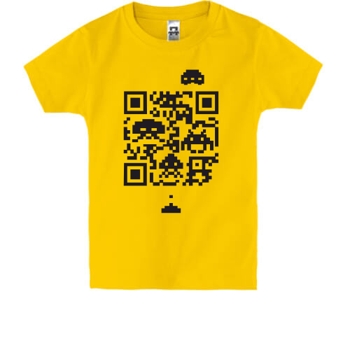 Дитяча футболка Space invaders qr code