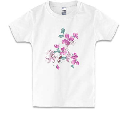 Дитяча футболка з акварельними квітами