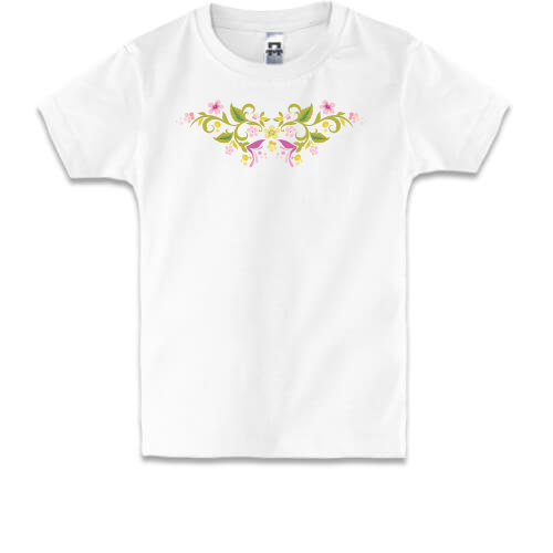 Дитяча футболка з орнаментними квітами