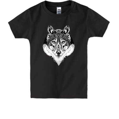 Детская футболка с волком (этно)