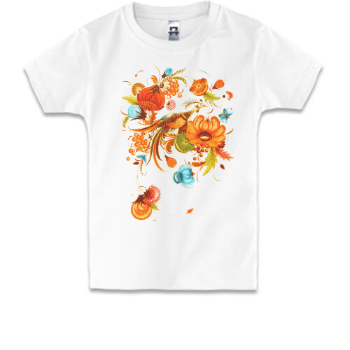 Детская футболка с петриковским орнаментом (2)