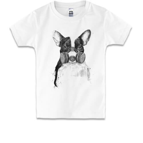 Детская футболка с собакой в респираторе