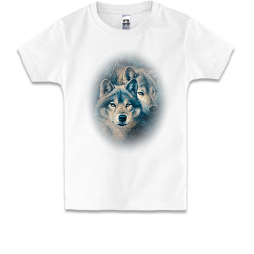 Детская футболка с волчьей парой