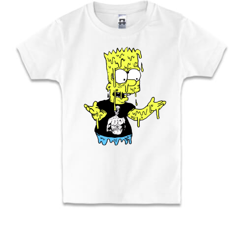 Детская футболка Барт Симпсон потек