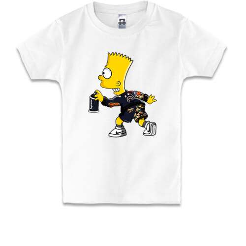 Детская футболка Барт Симпсон Supreme