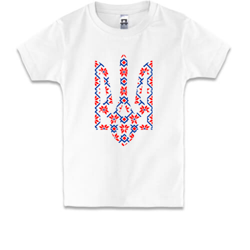 Детская футболка с гербом Украины в виде вышиванки (2)