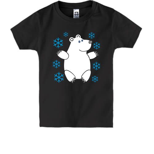 Детская футболка с белым медведем